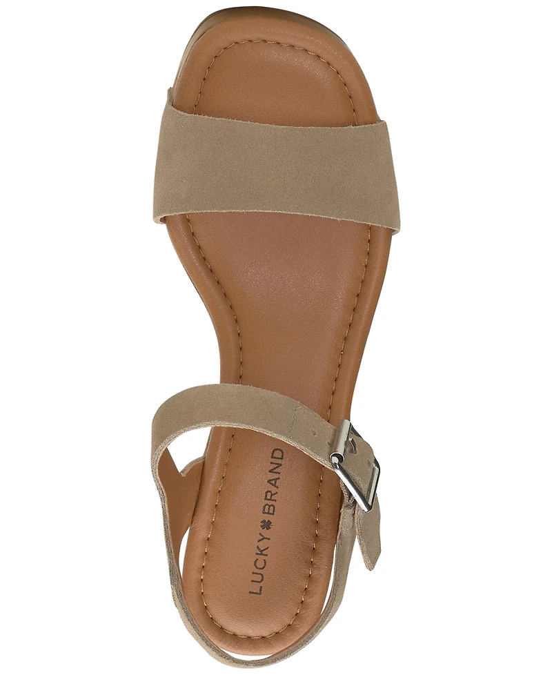 Lucky Brand Women's Adario Adjustable Ankle-Strap Wedge Sandals