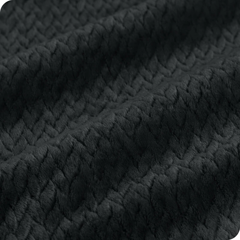 Bare Home Textured Micro plush Fleece King/California King Blanket