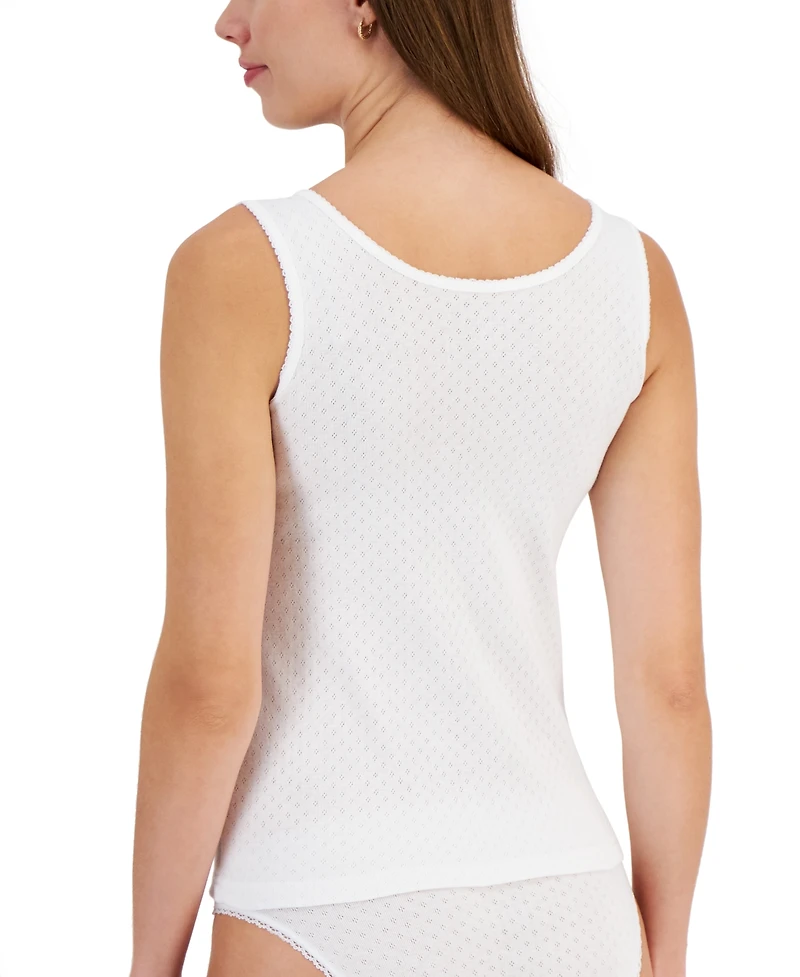 Charter Club Women's Cotton Pointelle Tank Top, Created for Macy's