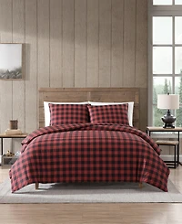 Closeout! Eddie Bauer Mountain Plaid Cotton Reversible 3 Piece Comforter Set, King
