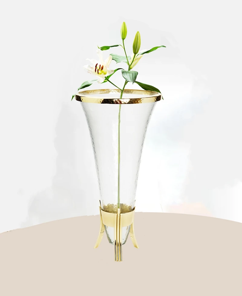Classic Touch Glass Vase with Symmetrical Design Base