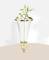 Classic Touch Glass Vase with Symmetrical Design Base