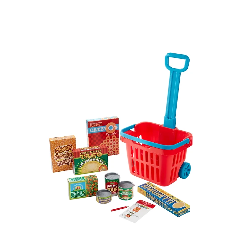 Melissa & Doug Fill & Roll Grocery Basket Play Set