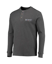 Men's Dunbrooke Heathered Gray New England Patriots Logo Maverick Thermal Henley Long Sleeve T-shirt