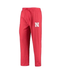 Men's Concepts Sport Scarlet, Heathered Charcoal Distressed Nebraska Huskers Meter Long Sleeve T-shirt and Pants Sleep Set