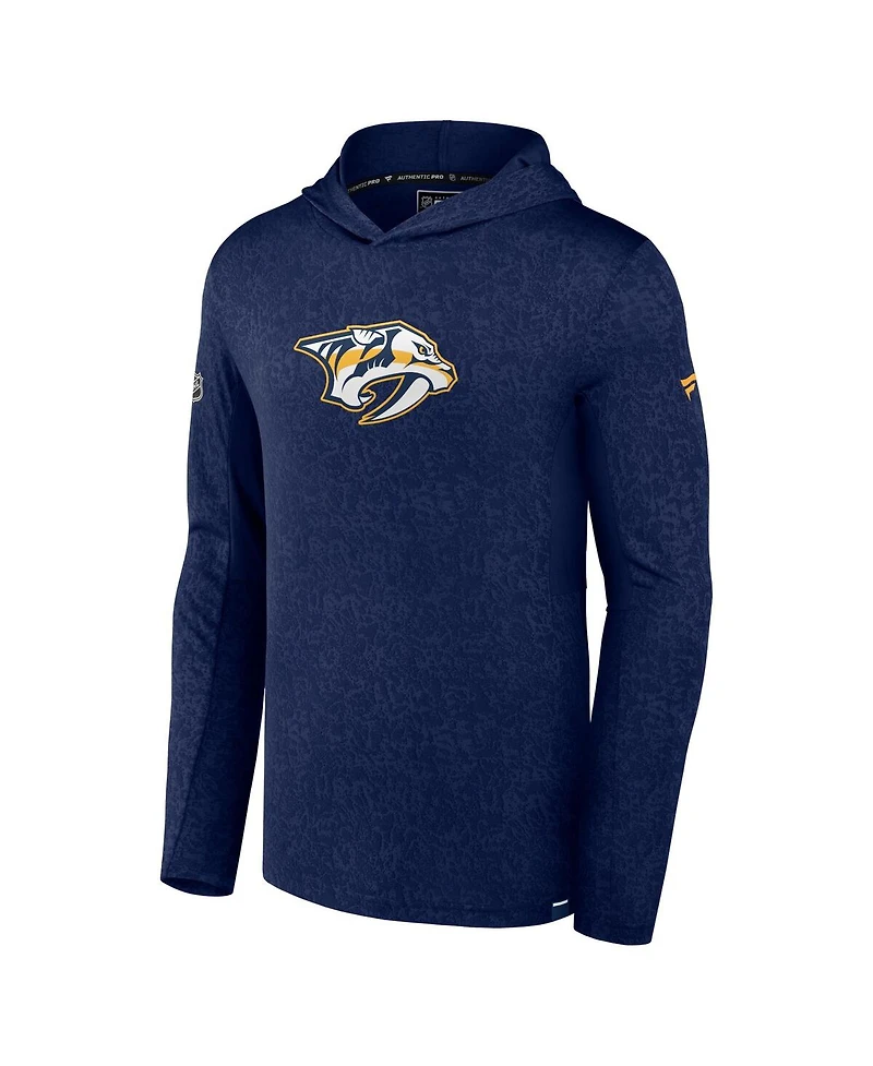 Men's Fanatics Navy Nashville Predators Authentic Pro Lightweight Pullover Hoodie