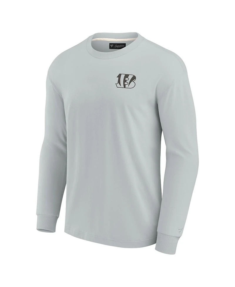 Men's and Women's Fanatics Signature Gray Cincinnati Bengals Super Soft Long Sleeve T-shirt