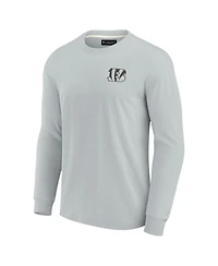 Men's and Women's Fanatics Signature Gray Cincinnati Bengals Super Soft Long Sleeve T-shirt