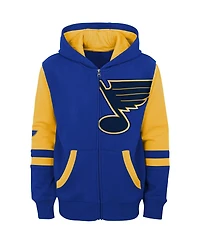 Big Boys Blue St. Louis Blues Face Off Color Block Full-Zip Hoodie