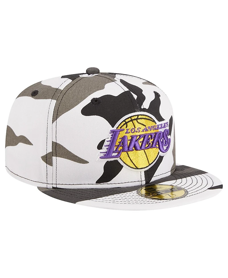 Men's New Era Los Angeles Lakers Snow Camo 59FIFTY Fitted Hat
