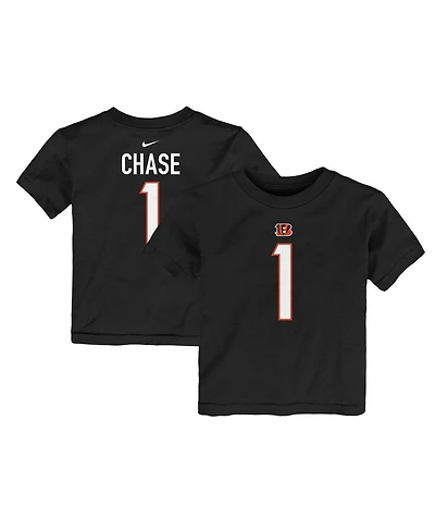 Toddler Boys and Girls Nike Ja'Marr Chase Black Cincinnati Bengals Player Name Number T-shirt