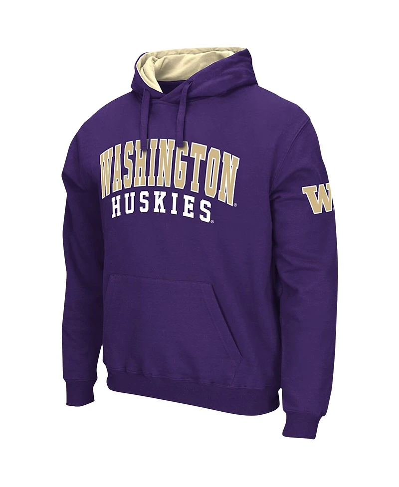 Men's Colosseum Purple Washington Huskies Double Arch Pullover Hoodie