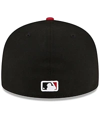 Men's New Era Black, Red Arizona Diamondbacks Road Authentic Collection On-Field 59FIFTY Fitted Hat
