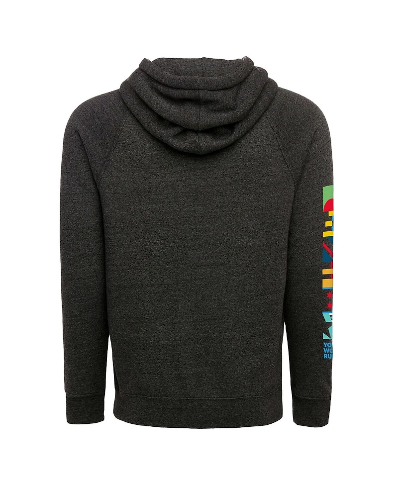 Men's and Women's Sportiqe Heather Black World Marathon Majors Olsen Pullover Hoodie