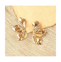 Sohi Women's Gold Metallic Flora Drop Earrings