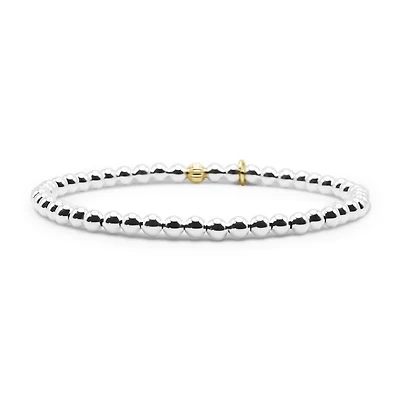 Bowood Lane 4mm Sterling Silver Ball Stretch Bracelet