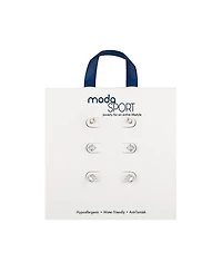 ModaSport Clear Cubic Zirconia Stud Earring 3 Pc Set