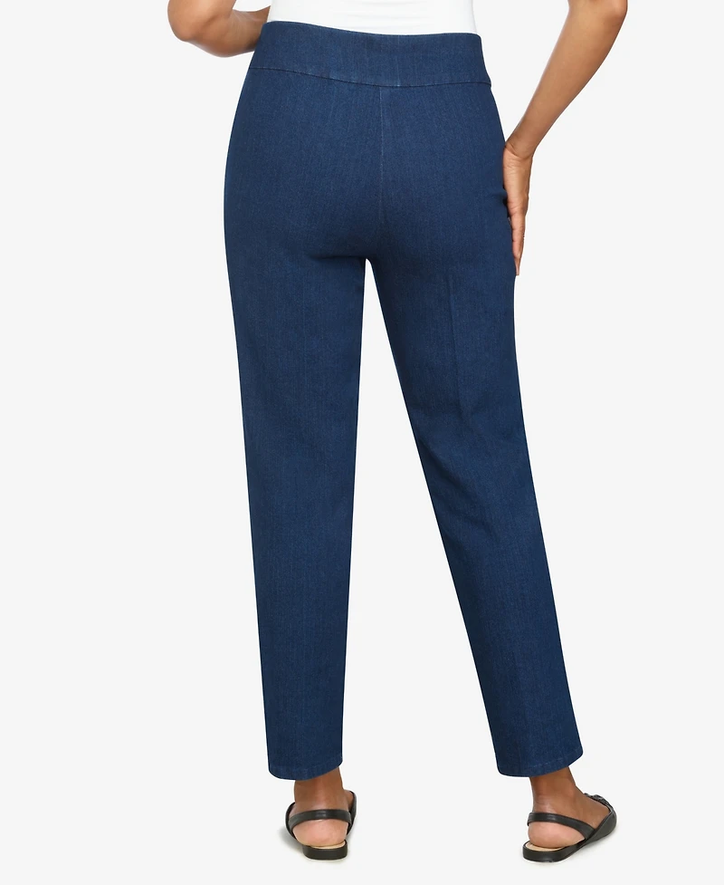 Alfred Dunner Women's Super Stretch Mid- Rise Average Length Denim Pant
