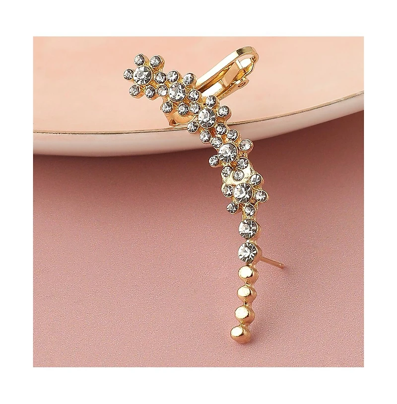 Sohi Women's Silver Embellished Ear cuff