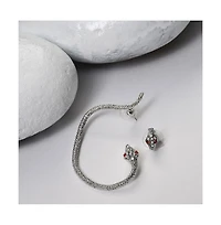 Sohi Women's Silver Embellished Snake Earcuff Earrings