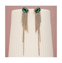 Sohi Women's Green Bling Drop Earrings