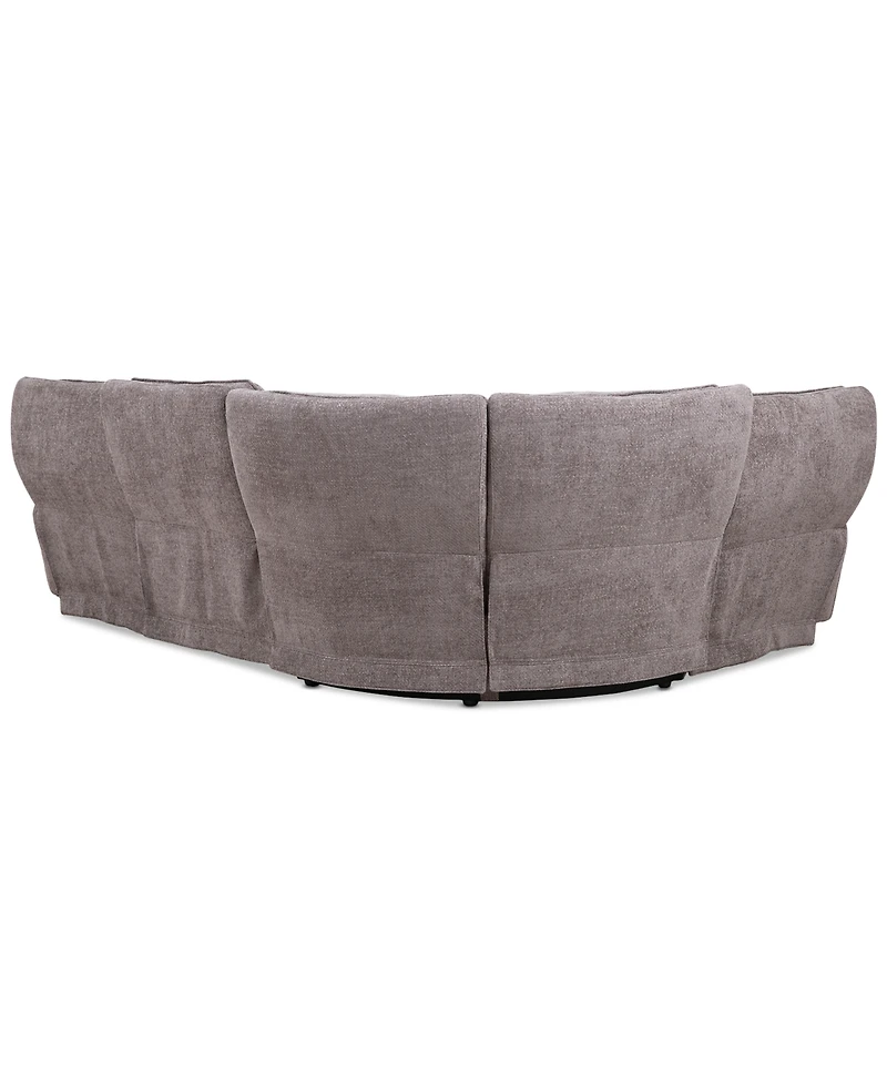 Closeout! Deklyn 116" 4-Pc. Zero Gravity Fabric Sectional with 2 Power Recliners, Created for Macy's