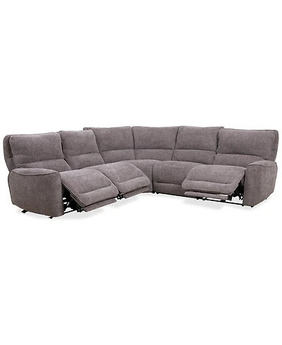 Closeout! Deklyn 116" 5-Pc. Zero Gravity Fabric Sectional with 3 Power Recliners, Created for Macy's