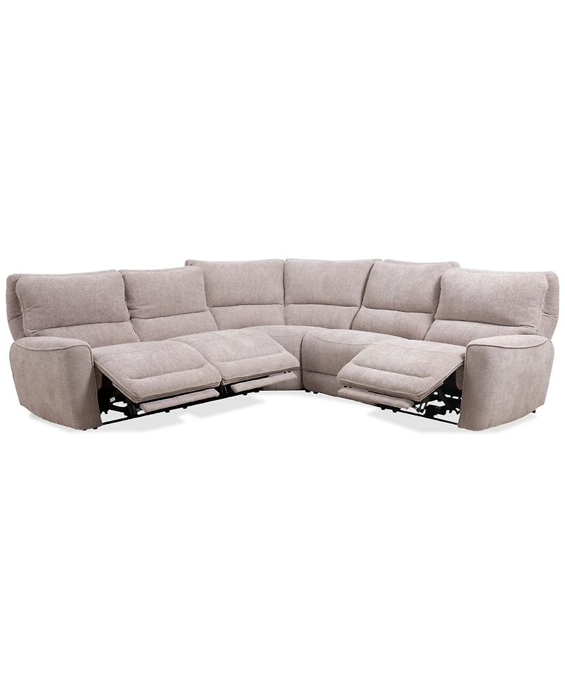 Closeout! Deklyn 116" 5-Pc. Zero Gravity Fabric Sectional with 3 Power Recliners, Created for Macy's