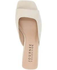 Journee Collection Women's Larna Square Toe Slip On Kitten Heels