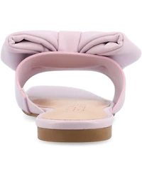 Journee Collection Women's Fayre Wide Width Oversized Bow Slip On Flat Sandals