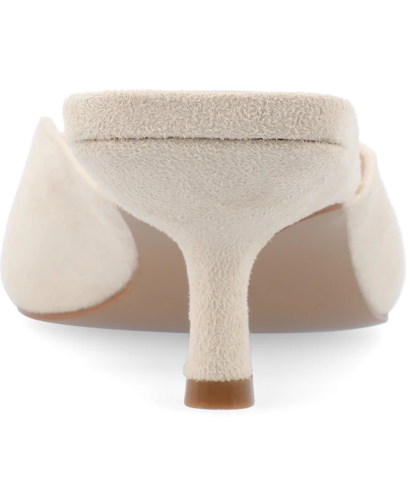 Journee Collection Women's Larna Square Toe Slip On Kitten Heels