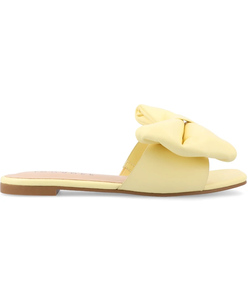 Journee Collection Women's Fayre Oversized Bow Flat Sandals