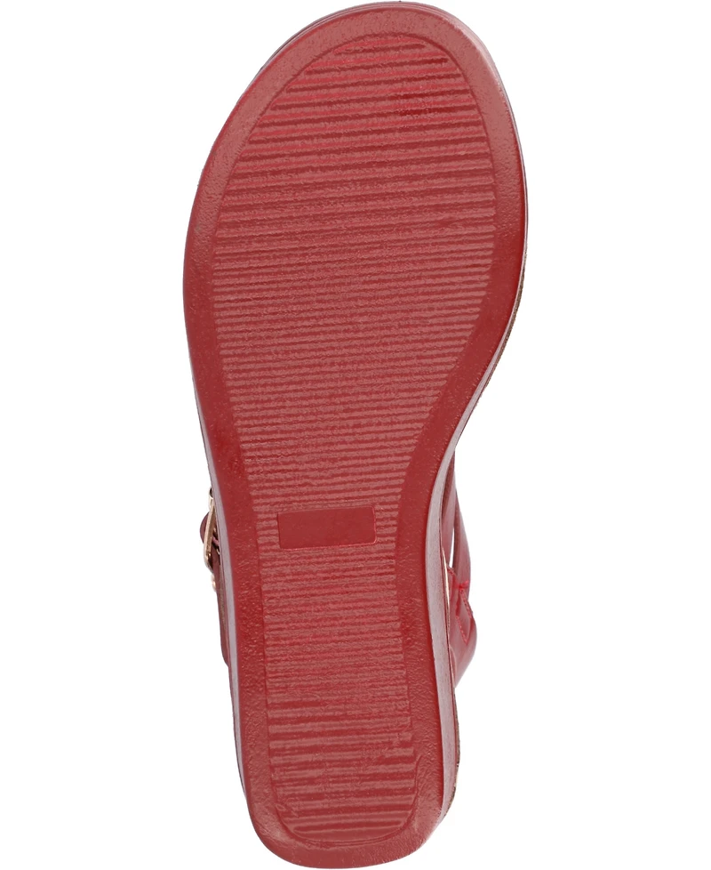 Journee Collection Women's Bianca Double Buckle Platform Wedge Sandals