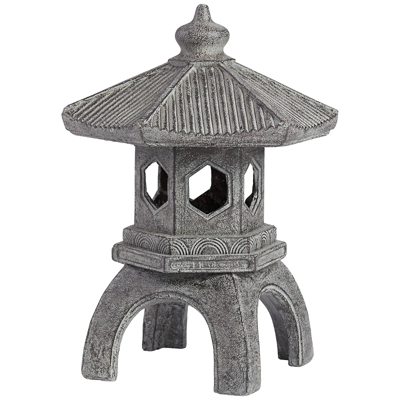 John Timberland Pagoda Statue Sculpture Asian Japanese Garden Decor Indoor Outdoor Front Porch Old Faux Stone Finish 16 1/2" Tall