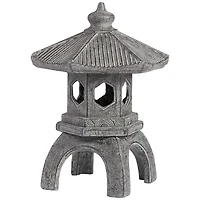 John Timberland Pagoda Statue Sculpture Asian Japanese Garden Decor Indoor Outdoor Front Porch Old Faux Stone Finish 16 1/2" Tall
