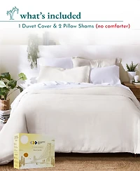 3-Piece Duvet Cover Set, Luxury 100% Cotton Oversized King with 2 Pillow Shams, Button Closure, Corner Ties by California Design Den