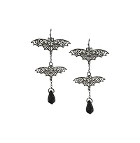 Sohi Women's Gold Metallic Ripple Drop Earrings