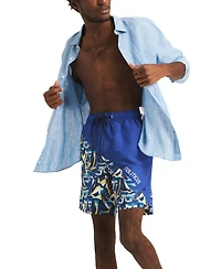 Nautica Men's Heritage Diagonal Full Elastic 8" Swim Trunks