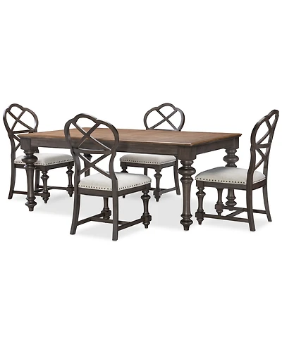 Mandeville 5 Pc. Dining Set (Rectangular Table & 4 X-Back Chairs)