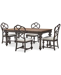 Mandeville 5 Pc. Dining Set (Rectangular Table & 4 X-Back Chairs)