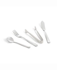 Hic Kitchen Maison Du Fromage 9-Piece Burnished Bamboo and 18/8 Stainless Steel Charcuterie Round Cheese Board and Serving Set