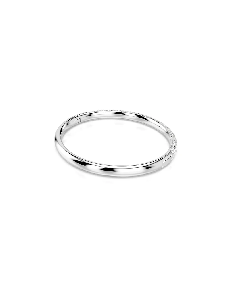 Swarovski Snow Pave, White, Rhodium Plated or Rose Gold-Tone Meteora Bangle Bracelet