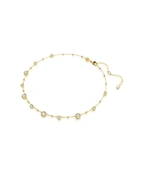 Swarovski Round Cut, Scattered Design, White, Gold-Tone Imber Necklace