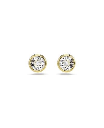 Swarovski Round Cut, White, Gold-Tone Imber Stud Earrings