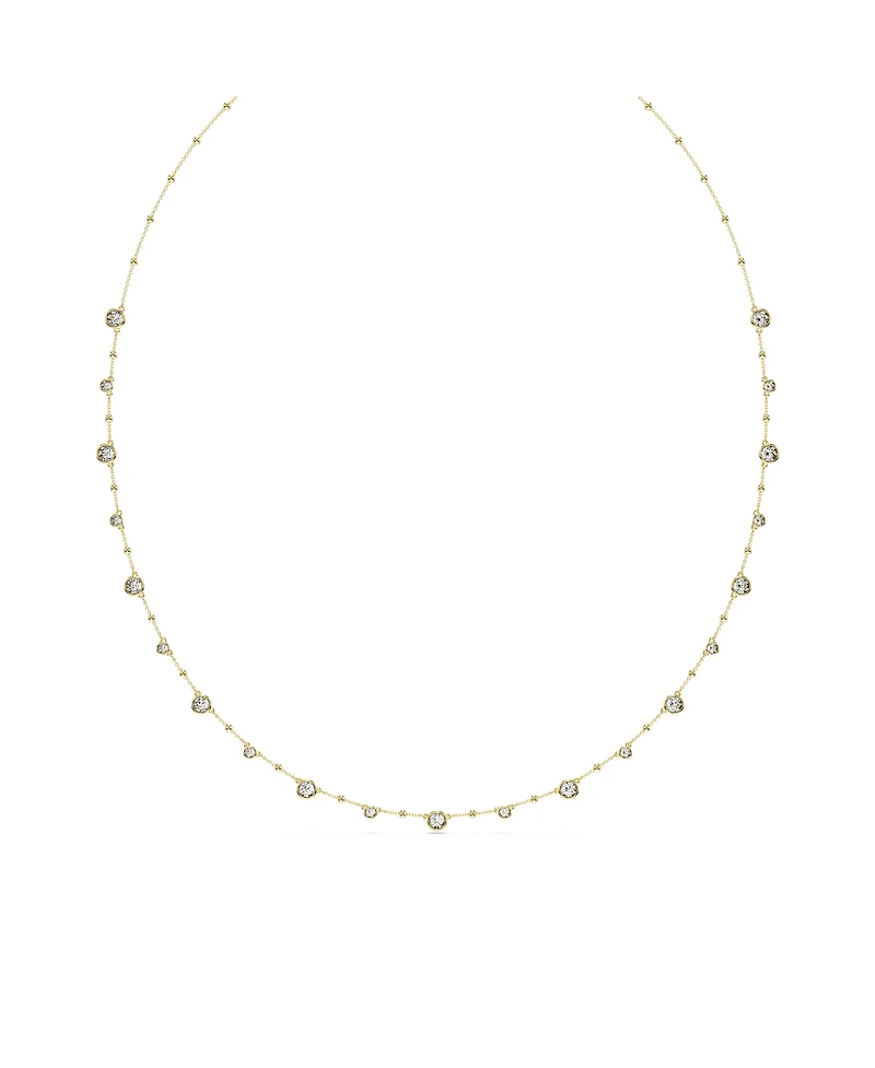 Swarovski Round Cut, White, Gold-Tone Imber Strand age Necklace