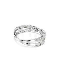 Swarovski Mixed Cuts, Infinity, White, Rhodium Plated Hyperbola Cuff Bracelet