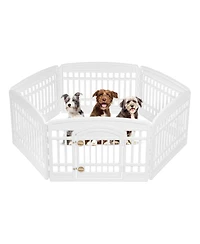 Iris Usa 24" Exercise 6-Panel Pet Playpen with Door, Dog Cat Playpen For Puppy Small Dogs Keep Pets Secure Easy Assemble Easy Storing Customizable Non