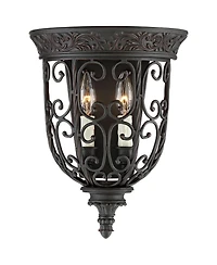 Franklin Iron Works French Scroll Rustic Wall Light Sconce Rubbed Bronze Hardwire 10 1/2" Fixture for Bedroom Bathroom Vanity Reading Living Room