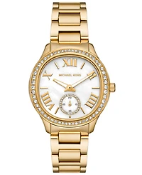 Michael Kors Women's Sage Three-Hand Gold-Tone Stainless Steel Watch 38mm