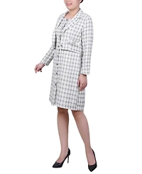Ny Collection Women's Long Sleeve Tweed Dress Set, 2-Pc.